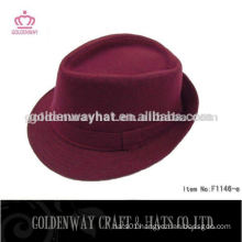womens fashion burgundy fedora hats